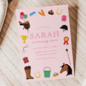 Paardrijden Verjaardagsfeestuitnodiging Kaart