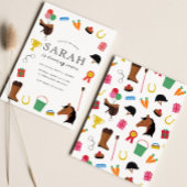 Paardrijden Verjaardagsfeestuitnodiging Kaart