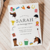 Paardrijden Verjaardagsfeestuitnodiging Kaart