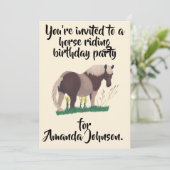 Paardrijden Verjaardagsfeestuitnodigingen Kaart (Staand voorkant)