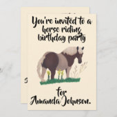 Paardrijden Verjaardagsfeestuitnodigingen Kaart (Voorkant / Achterkant)