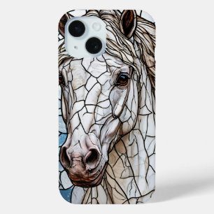 Paardrijden Witte Paard Artistiek Paardenliefhebbe iPhone 15 Case