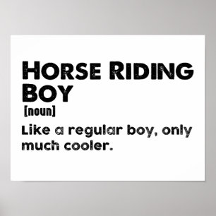 Paardrijdende jongen Fun definitie Ruiter Poster
