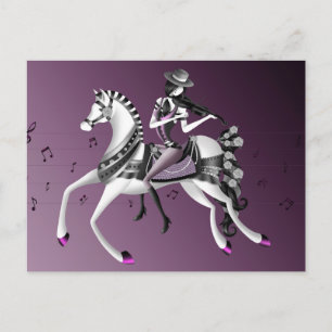 Paardrijdende Violiste Mauve Ansichtkaart Briefkaart