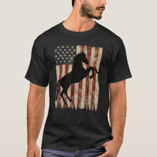 Paardrijder Amerikaanse vlag USA Patriottische hen T-shirt
