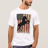 Paardrijder Amerikaanse vlag USA Patriottische hen T-shirt (Voorkant)
