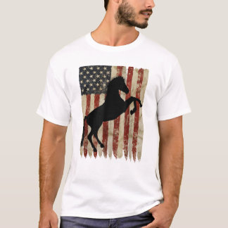 Paardrijder Amerikaanse vlag USA Patriottische hen T-shirt