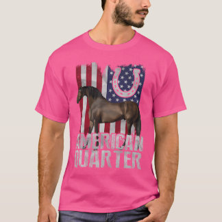 Paardrijder die Amerikaanse Quarter Patriottisch r T-shirt