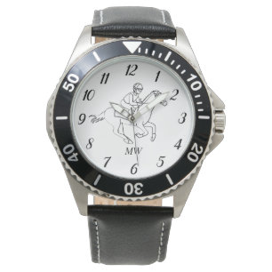 Paardrijder Dressuur Paardensport Paarden Zwart Horloge