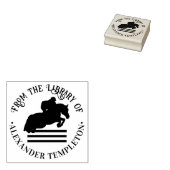 Paardrijder, naam paardenspringbibliotheekboek  rubberstempel (Gestempeld)