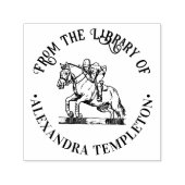 Paardrijder Paard #2 Springen Bibliotheek Boeknaam Zelfinktende Stempel (Design)