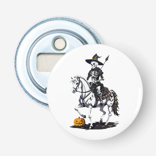 Paardrijder Skelet - Halloween Skelet Button Flesopener