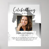 Paardrijder viering van het leven foto rouwdienst poster (Voorkant)