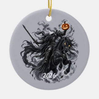 Paardrijder Zonder Hoofd Ornament, Aangepast Jaar Keramisch Ornament