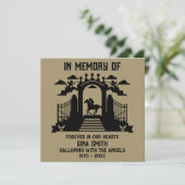 Paardrijders Herdenking Funeral Kaart (Staand voorkant)