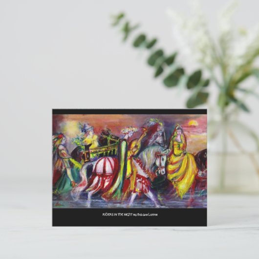 PAARDRIJDERS IN DE NACHT Fantasy Uitnodiging Briefkaart (Staand voorkant)