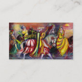 PAARDRIJDERS IN NACHTblauw blauwgroen, gouden schi Visitekaartje (Achterkant)