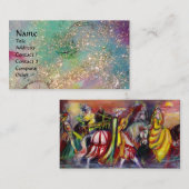 PAARDRIJDERS IN NACHTblauw blauwgroen, gouden schi Visitekaartje (Voorkant / Achterkant)