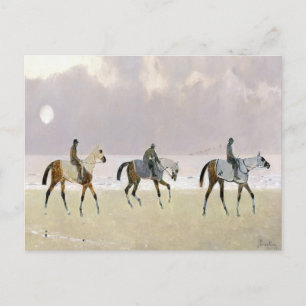Paardrijders op het strand 1892 briefkaart