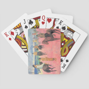Paardrijders op het Strand in Polynesië (door Gaug Pokerkaarten