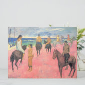 Paardrijders op het strand in Tahiti (door Gaugin) Kaart (Staand voorkant)
