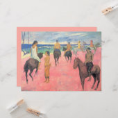 Paardrijders op het strand in Tahiti (door Gaugin) Kaart (Voorkant / Achterkant in situ)