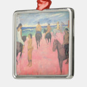 Paardrijders op het strand in Tahiti (Paul Gaugin) Metalen Ornament (Links)