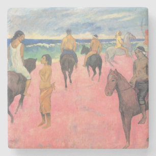 Paardrijders op het Strand in Tahiti (Paul Gaugin) Stenen Onderzetter