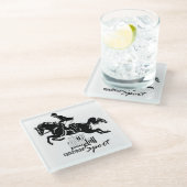 paardrijkskundig show glazen onderzetter (Schuin)