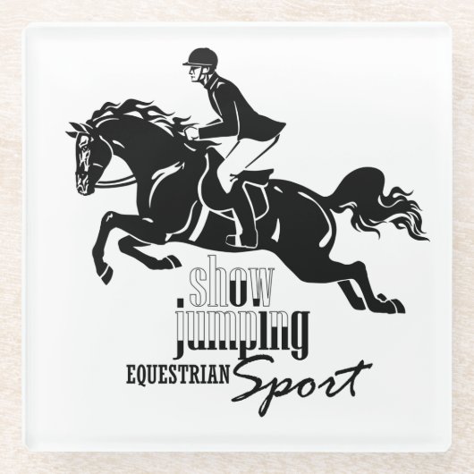 paardrijkskundig show glazen onderzetter (Voorkant)