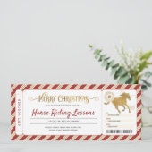 Paardrijlessen Kerstcadeaukaart Ticket Cadeaubon Kaart (Staand voorkant)