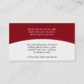 Paardrijspruitpaardenpaardje Visitekaartje (Achterkant)