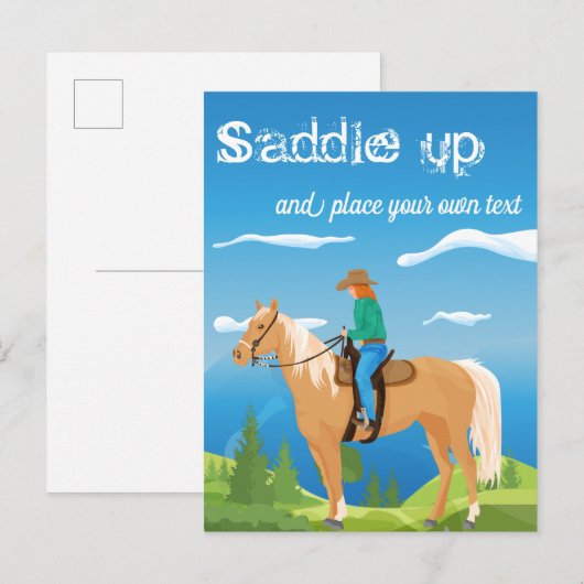 Paardrijsvoorval - Uitnodigingskaart Aankondigingskaart (Voorkant / Achterkant)