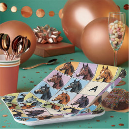 Paardrijthemaparty Paard Monogram Paard Papieren Bordje