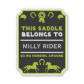 paardrijzadel sticker (Voorkant)