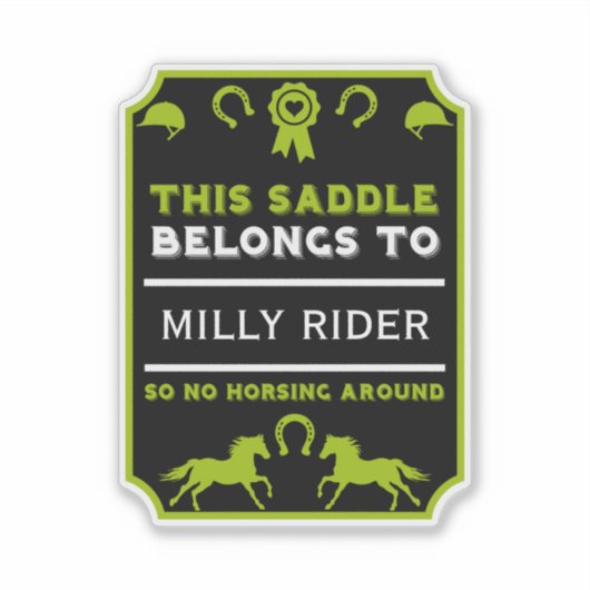 paardrijzadel sticker (Voorkant)