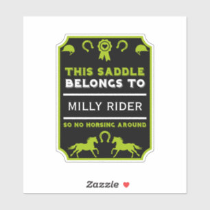 paardrijzadel sticker