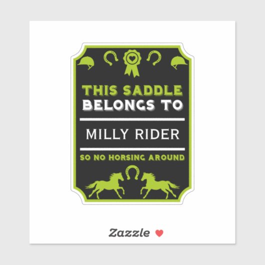 paardrijzadel sticker (Vel)