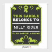 paardrijzadel sticker (Vel)
