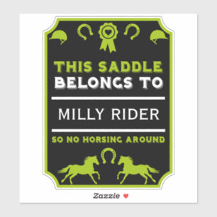 paardrijzadel sticker