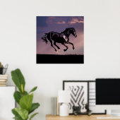 Paardse dans op zonsondergang poster (Thuiskantoor)