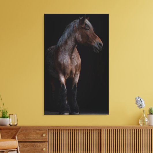 Paardse fotografie canvas afdruk (Insitu (Woonkamer))