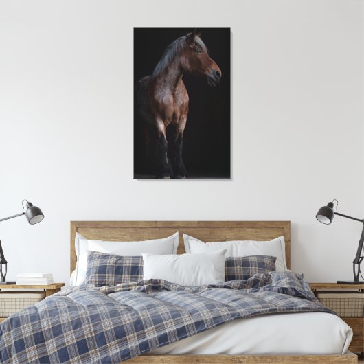 Paardse fotografie canvas afdruk (Insitu (Slaapkamer))