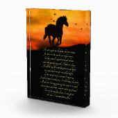 Paardse herdenkingsonderscheiding met gedicht fotoblokken (Rechts)