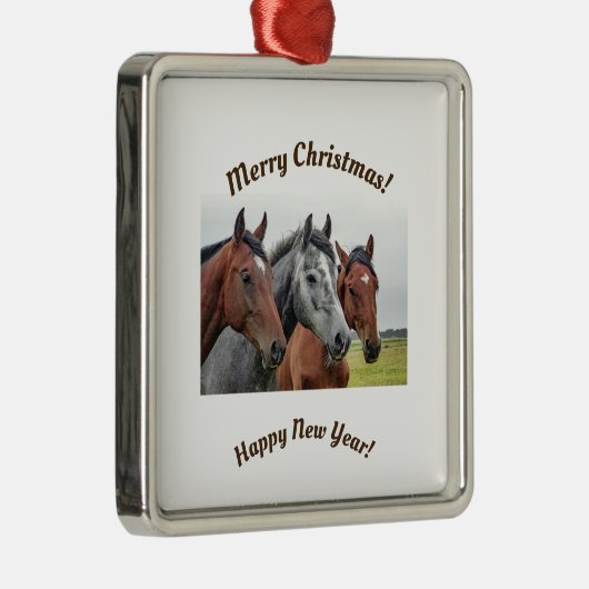 Paardse keramische Ornament met kerstmis (Rechts)