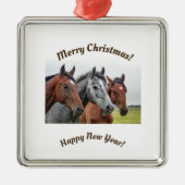 Paardse keramische Ornament met kerstmis (Voorkant)