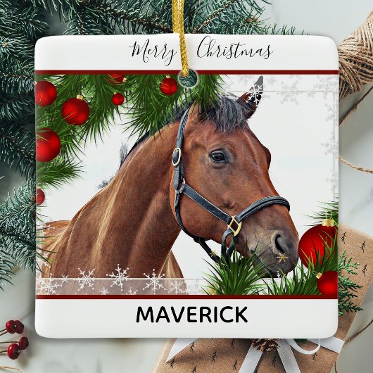 Paardse kerst - Equestrian Cute Pony Keramisch Ornament