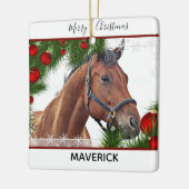 Paardse kerst - Equestrian Cute Pony Keramisch Ornament (Links)