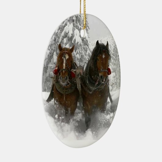 paardse kerst keramisch ornament (Rechts)