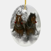 paardse kerst keramisch ornament (Voorkant)